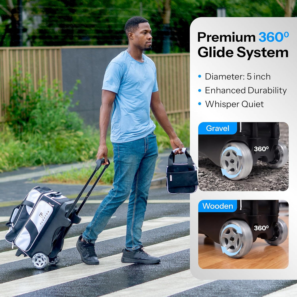 Flextro 3 Ball Bowling Bag Roller With 2+1 Modular Design & Sturdy Build