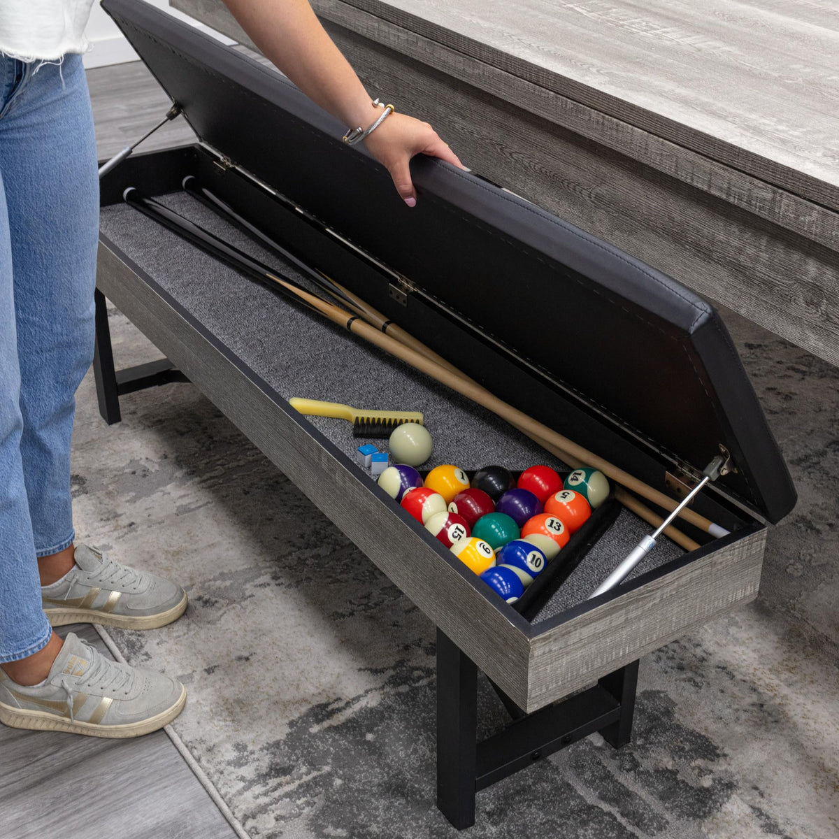 American Legend Billiard Table with Rustic Wood Finish