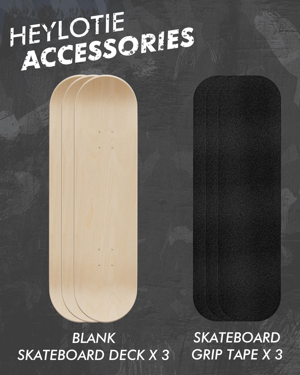 Blank Skateboard Decks for Painting 31"x 8" with Skateboard Grip Tape