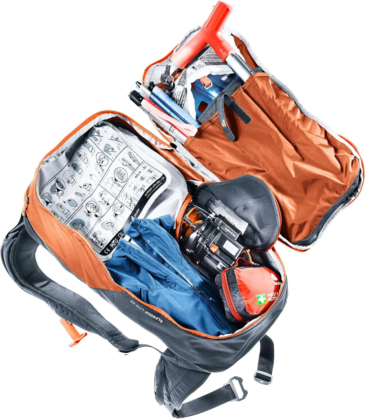 Deuter Alproof Lite 22 Avalanche Backpack - Chestnut-Black