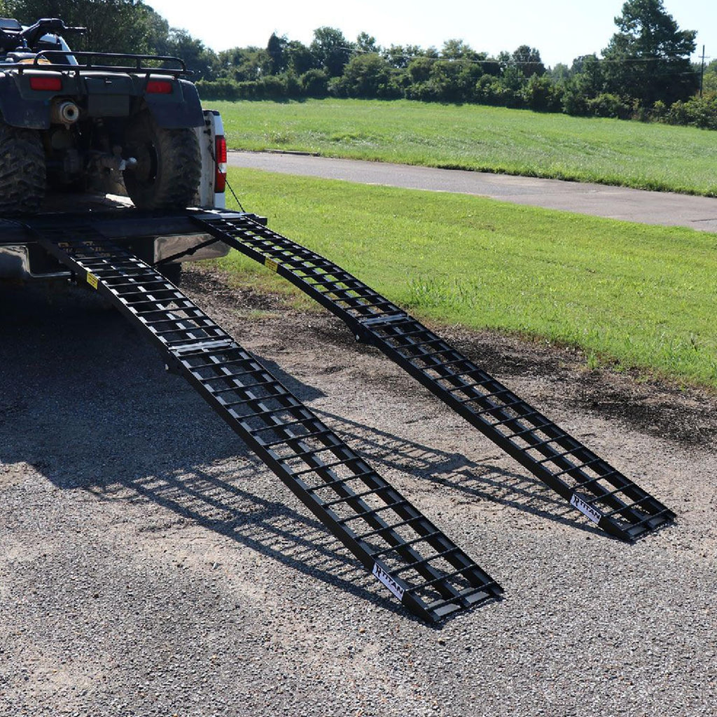 Titan Ramps Aluminum ATV Motorcycle Loading Ramps, 1,200 lb, 9 Ft, 2-Pack
