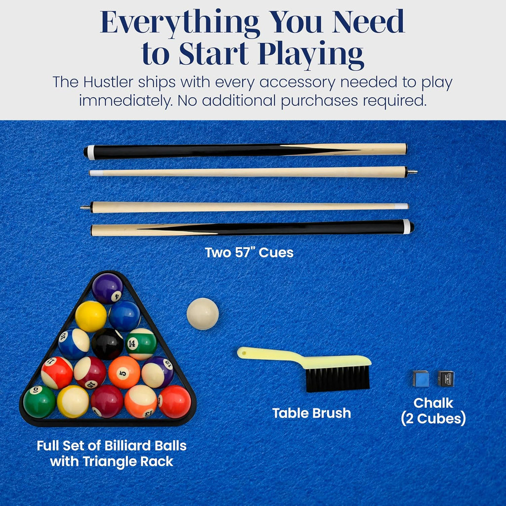 Hathaway Hustler Tournament Pool Table â Includes Cue Sticks, Billiard Balls, Automatic Ball Return â Perfect for Competitive Players and Family Games Room