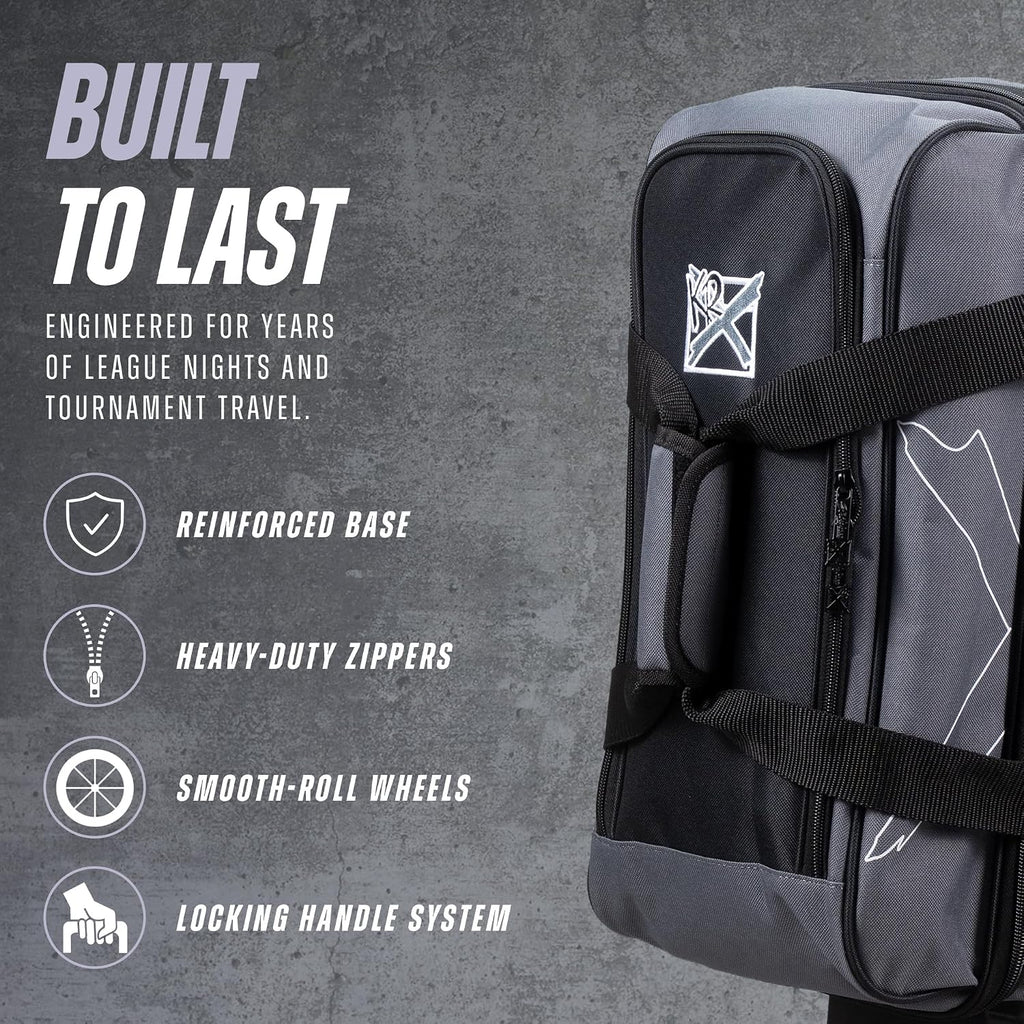KR Strikeforce Hybrid X Double Roller Bowling Bag - Holds Two Balls, Shoes & Accessories
