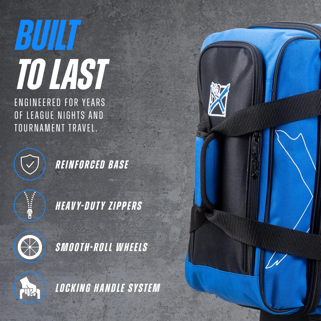 KR Strikeforce Hybrid X Double Roller Bowling Bag - Holds Two Balls, Shoes & Accessories