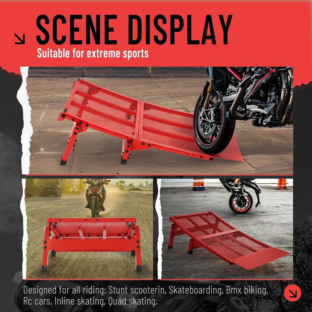 Jump Ramp Foldable Skateboard Launch Ramp Compatible with MTB RC