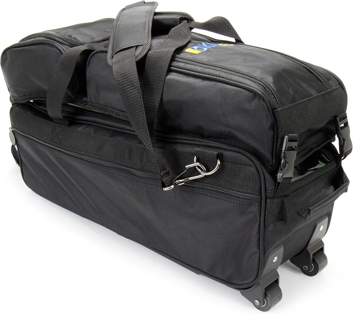 3 Ball Deluxe Bowling Tournament Roller Tote with detachable Shoe and Accessory Bag