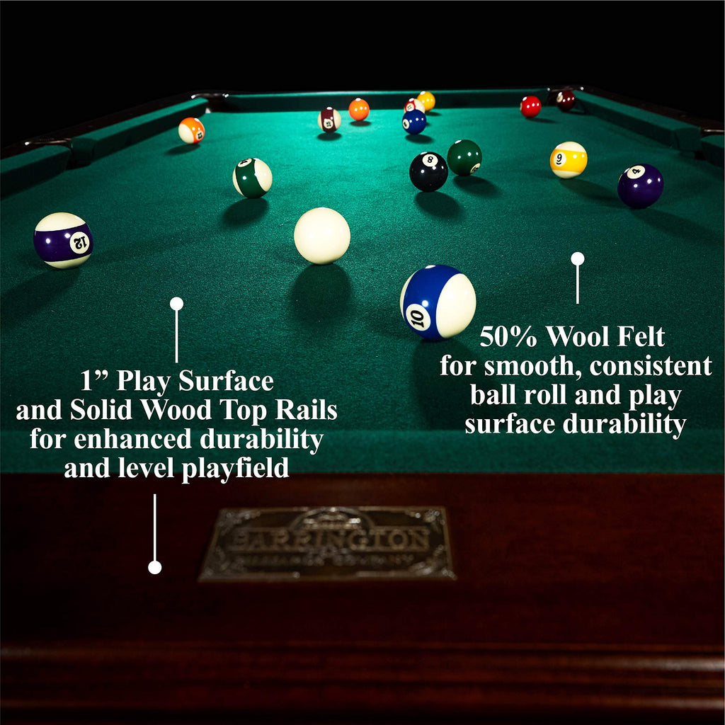 Barrington Billiards Drop Pocket Pool Table with Complete Accessory Set