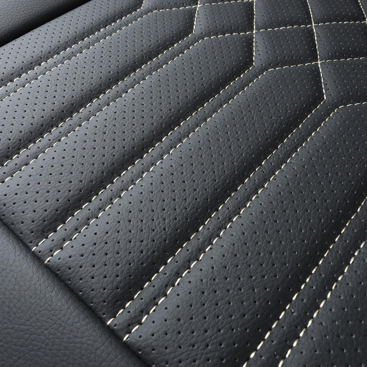 Tomatoman Car Seat Covers Compatible with Chevrolet Bolt EV EUV Faux Waterproof Leather Dustproof Safety Airbag Compatible(2PCS Front/Black Gold)