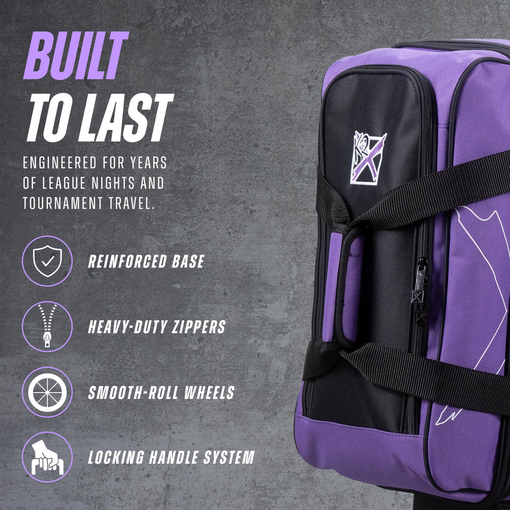 KR Strikeforce Hybrid X Double Roller Bowling Bag - Holds Two Balls, Shoes & Accessories