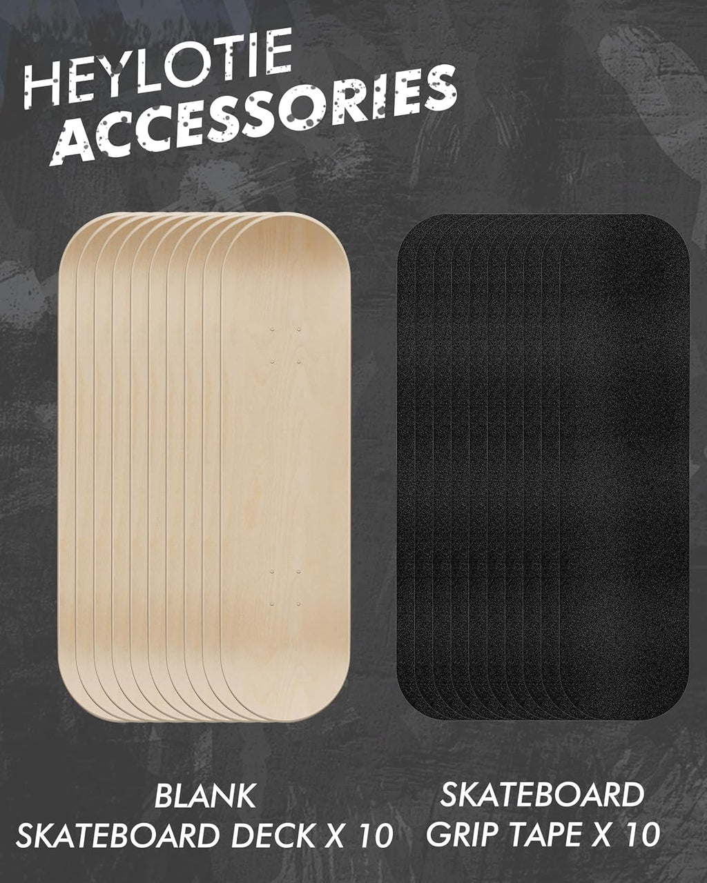 Blank Skateboard Decks for Painting 31"x 8" with Skateboard Grip Tape