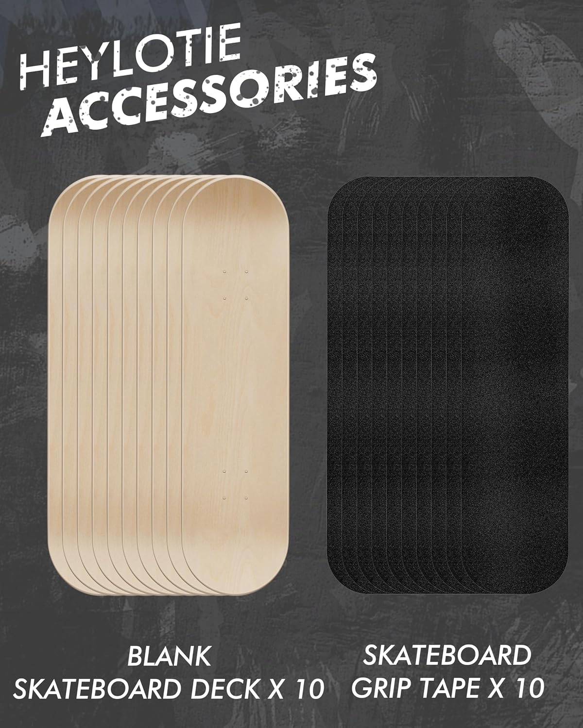 Blank Skateboard Decks for Painting 31"x 8" with Skateboard Grip Tape