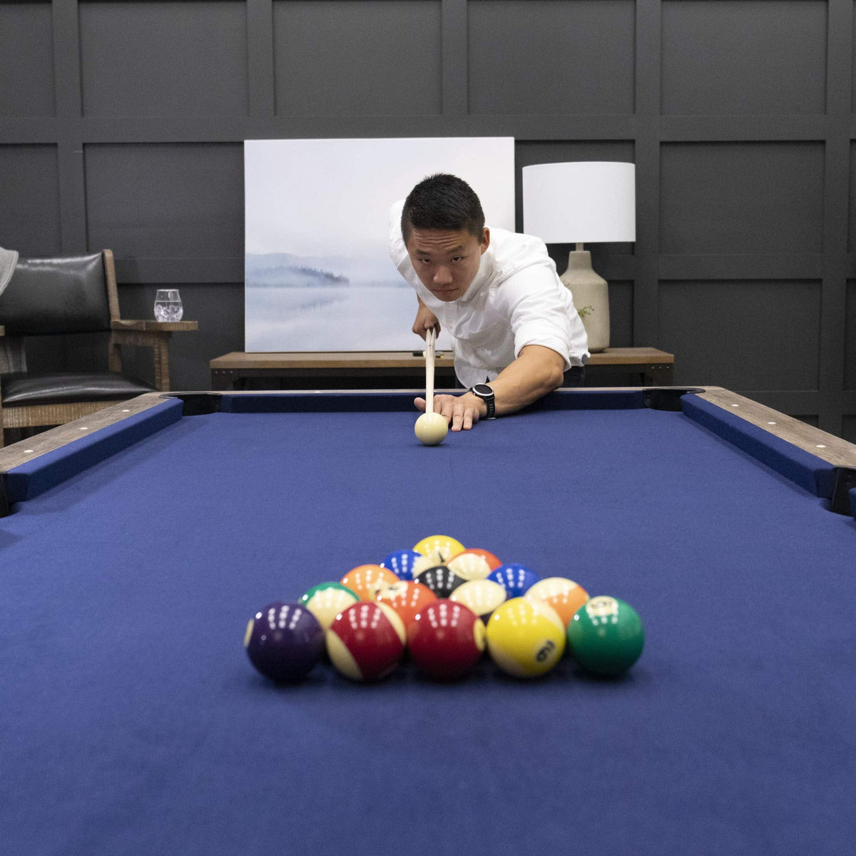 American Legend Billiard Table with Rustic Wood Finish