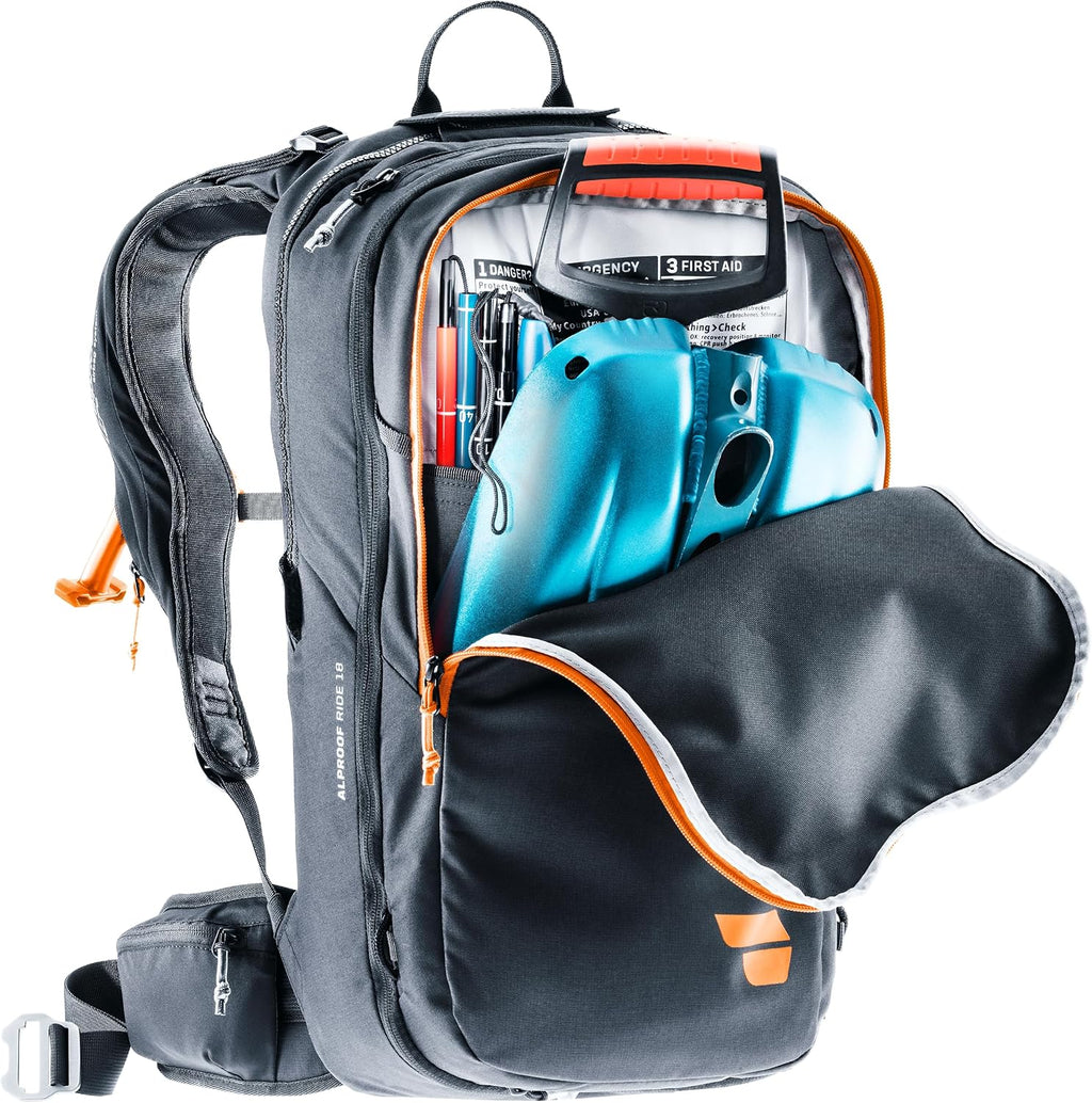 Deuter Unisex Alproof Ride 18L, Freerider Alpine Backpack with Avalanche Airbag System, 18 Liter - Black