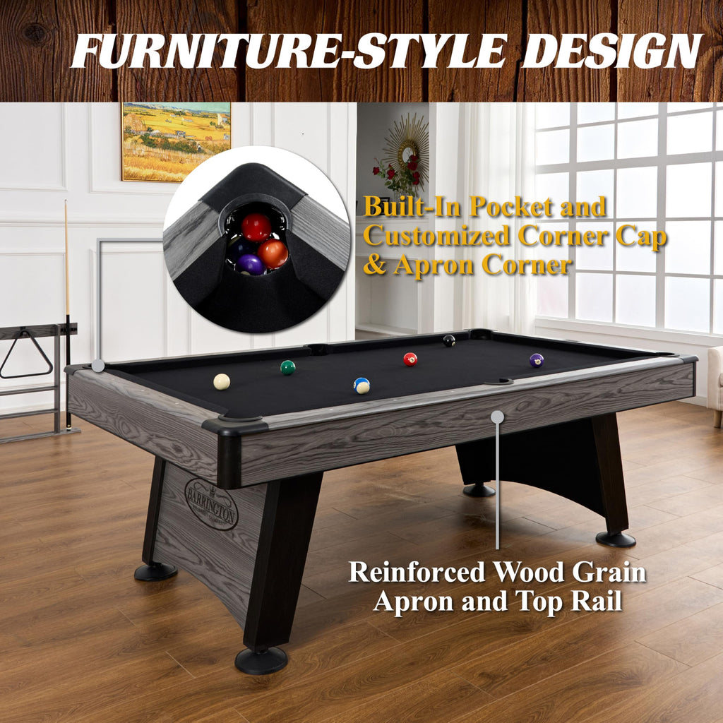 Barrington Billiards Drop Pocket Pool Table with Complete Accessory Set