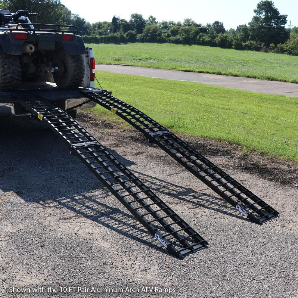 Titan Ramps Aluminum ATV Motorcycle Loading Ramps, 1,200 lb, 9 Ft, 2-Pack