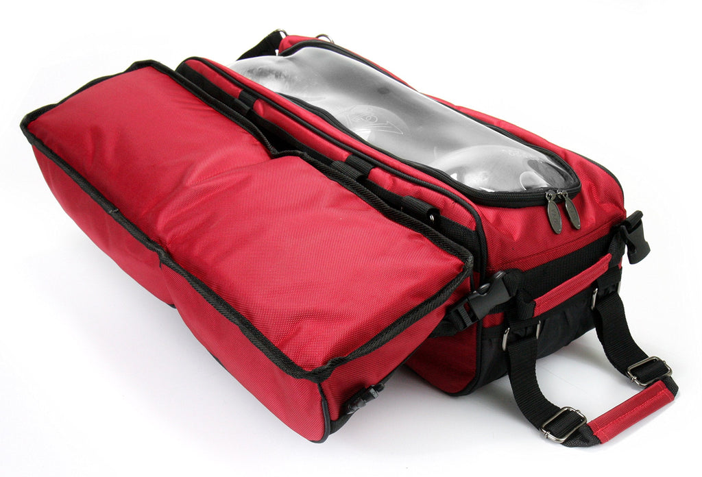 3 Ball Deluxe Bowling Tournament Roller Tote with detachable Shoe and Accessory Bag