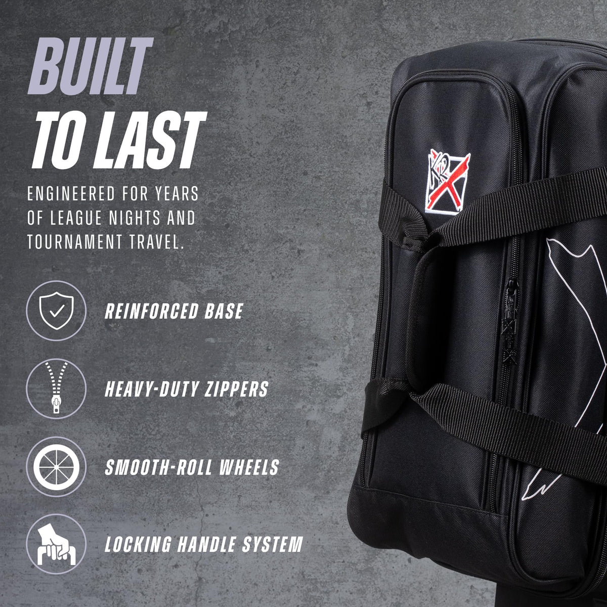 KR Strikeforce Hybrid X Double Roller Bowling Bag - Holds Two Balls, Shoes & Accessories