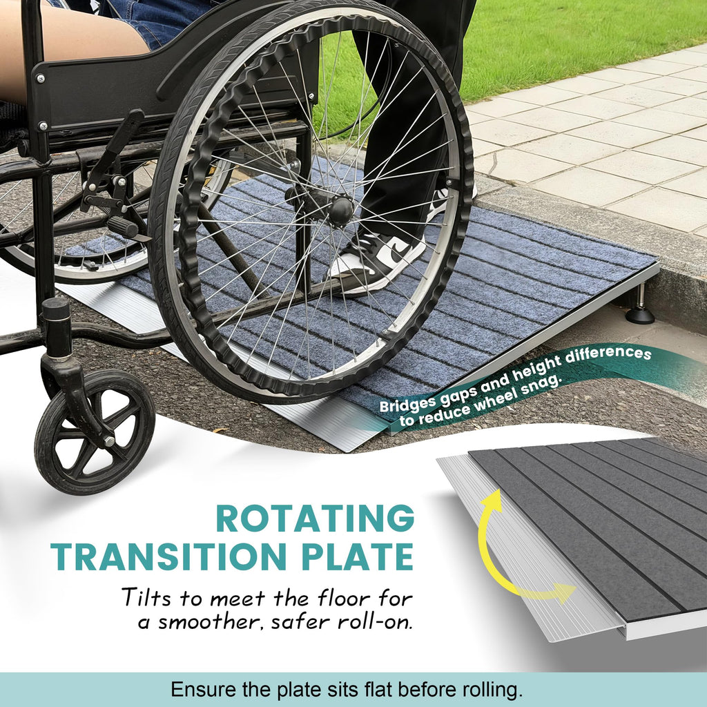 Adjustable Threshold Ramp for Doorways, 30"x 36", 3-6.2 in Height