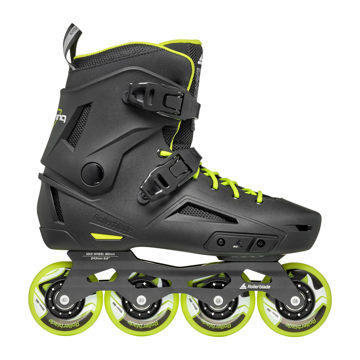 Rollerblade Lightning Men's Urban Inline Skate, Black and Lime