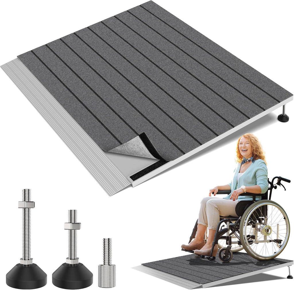 Adjustable Threshold Ramp for Doorways, 30"x 36", 3-6.2 in Height