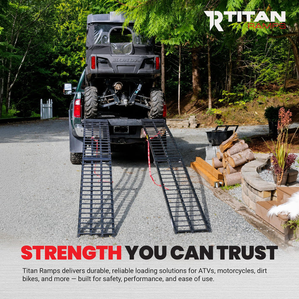 Titan Ramps Aluminum ATV Motorcycle Loading Ramps, 1,200 lb, 9 Ft, 2-Pack