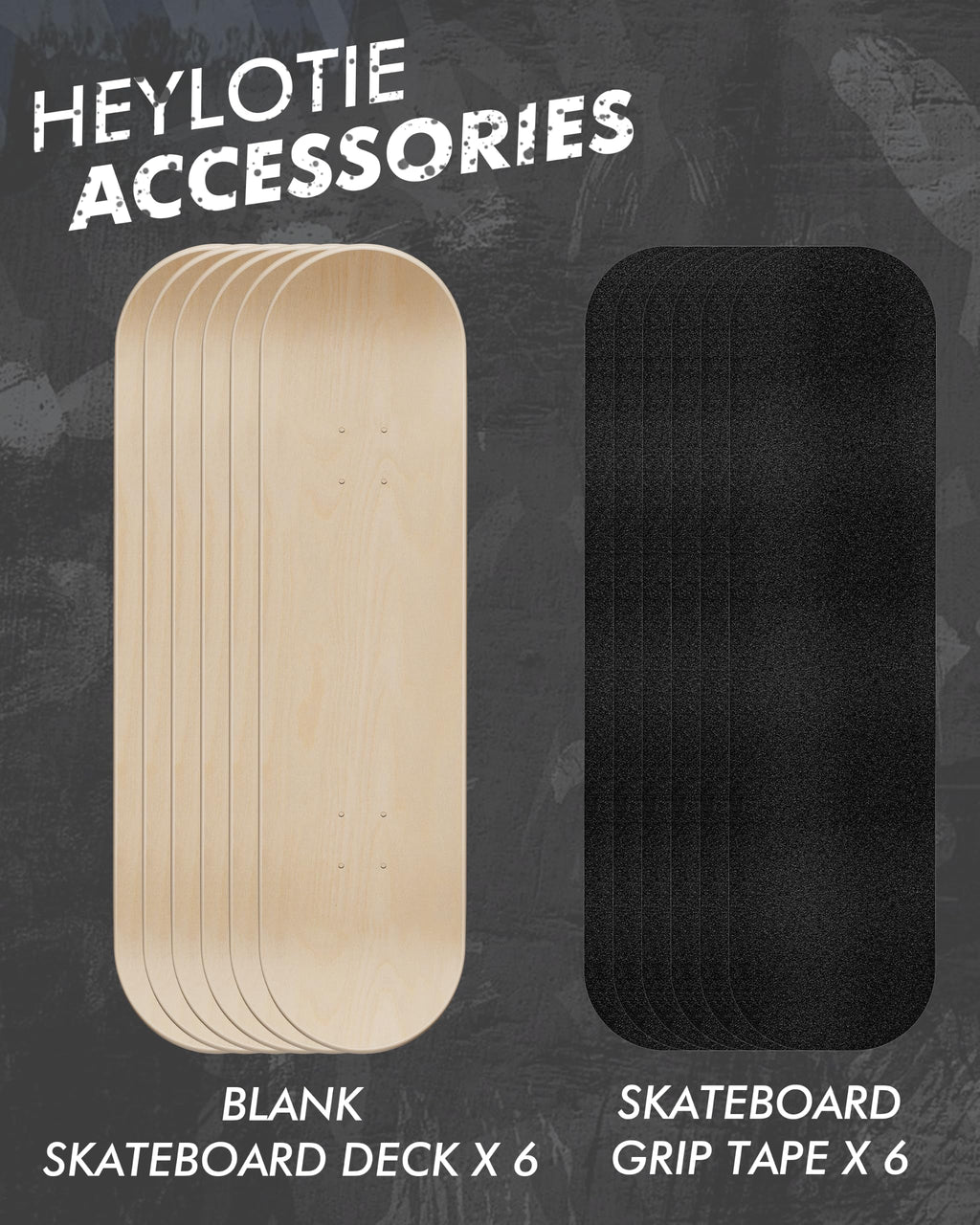 Blank Skateboard Decks for Painting 31"x 8" with Skateboard Grip Tape
