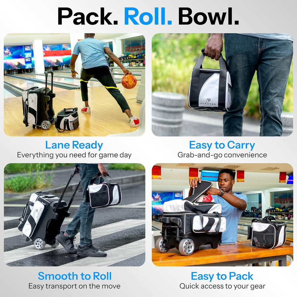 Flextro 3 Ball Bowling Bag Roller With 2+1 Modular Design & Sturdy Build
