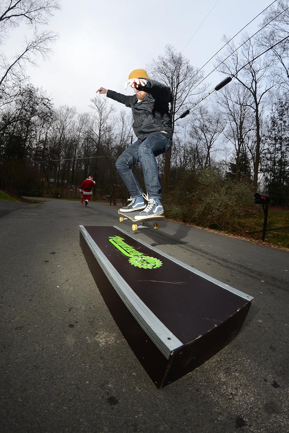 Ramptech Mini Grind Box (10" Tall x 16" Wide x 5' Long) - Weatherproof, Heavy-Duty Indoor and Outdoor DIY Skateboard Grindbox Kit - Portable Box with Galvanized Steel Edges and HDO Wood Sides