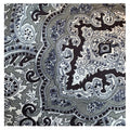 WYOMING TRADERS Paisley Silver/Black Regular Jacquard Silk Scarf (PSB)