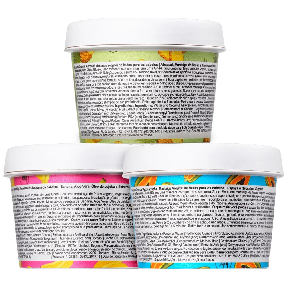 Kit Lola Cosmetics Chronogram Capilar Be(M)dita Ghee 3x100g/3x3.5fl.oz