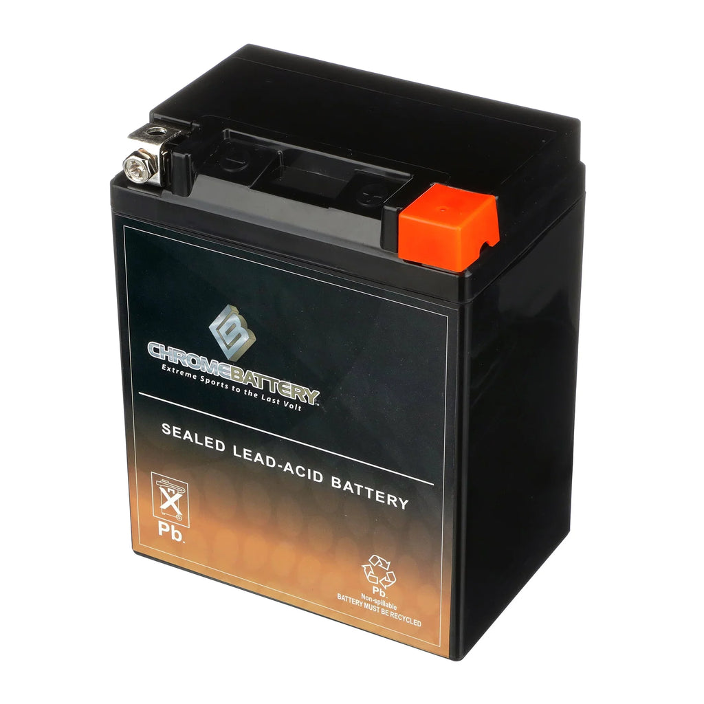 Chrome Battery YTX14AHL-BS (14AHL-BS 12 Volt,12 Ah, 210 CCA) Snowmobile Battery for Arctic Cat Cougar 1993