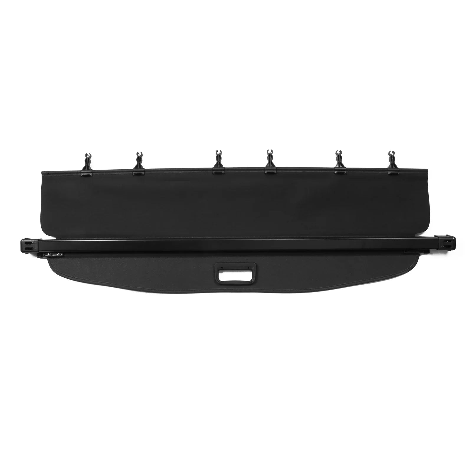 Ikon Motorsports Cargo Cover Compatible With 2014-2018 Subaru Forester (Only Fit Automatic Rear Gate) PVC & Aluminum Rod Black Security Rear Trunk Cover Security Retractable Shield