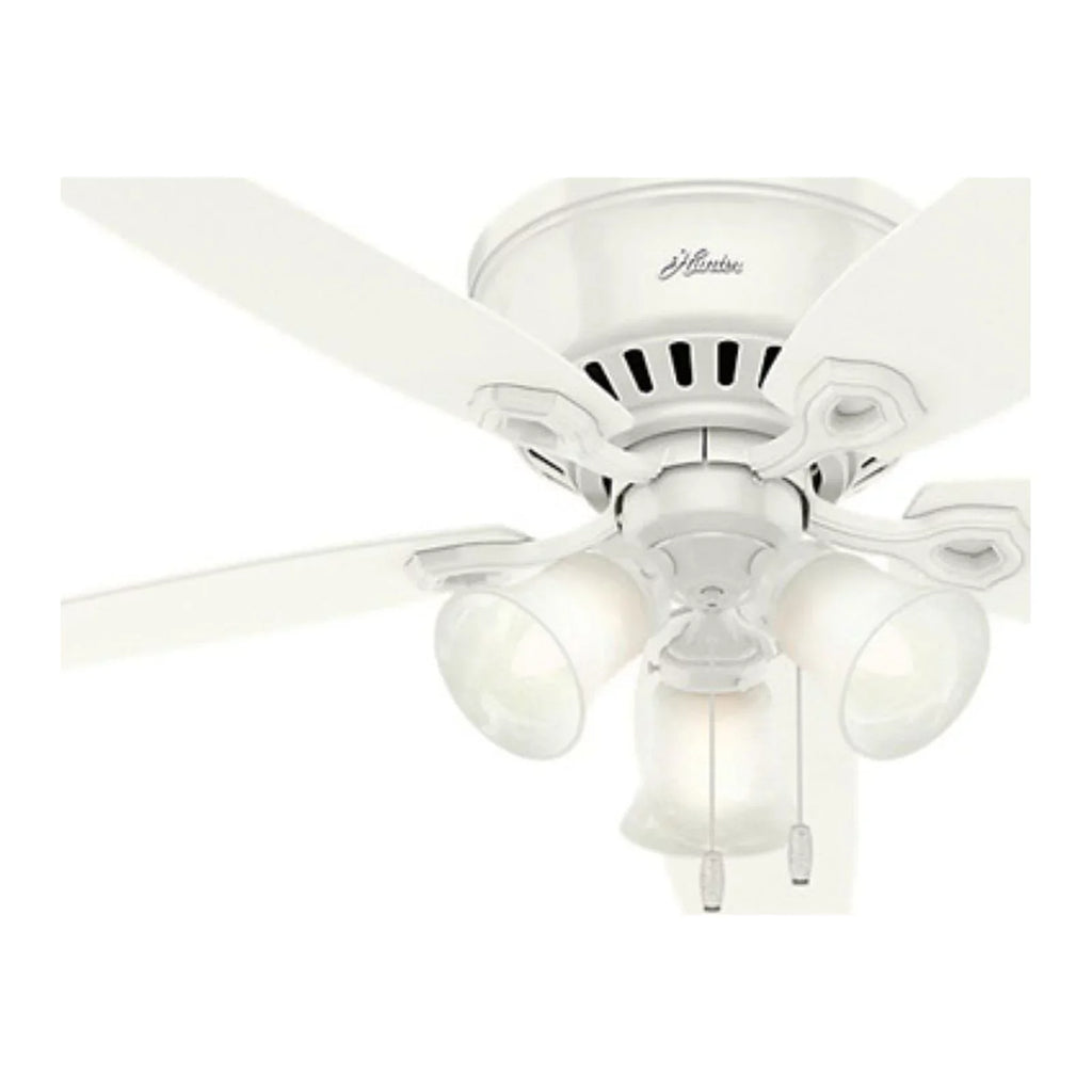 Hunter Fan Company Builder Low Profile 52" Ceiling Fan w/ Pull Chain, Snow White