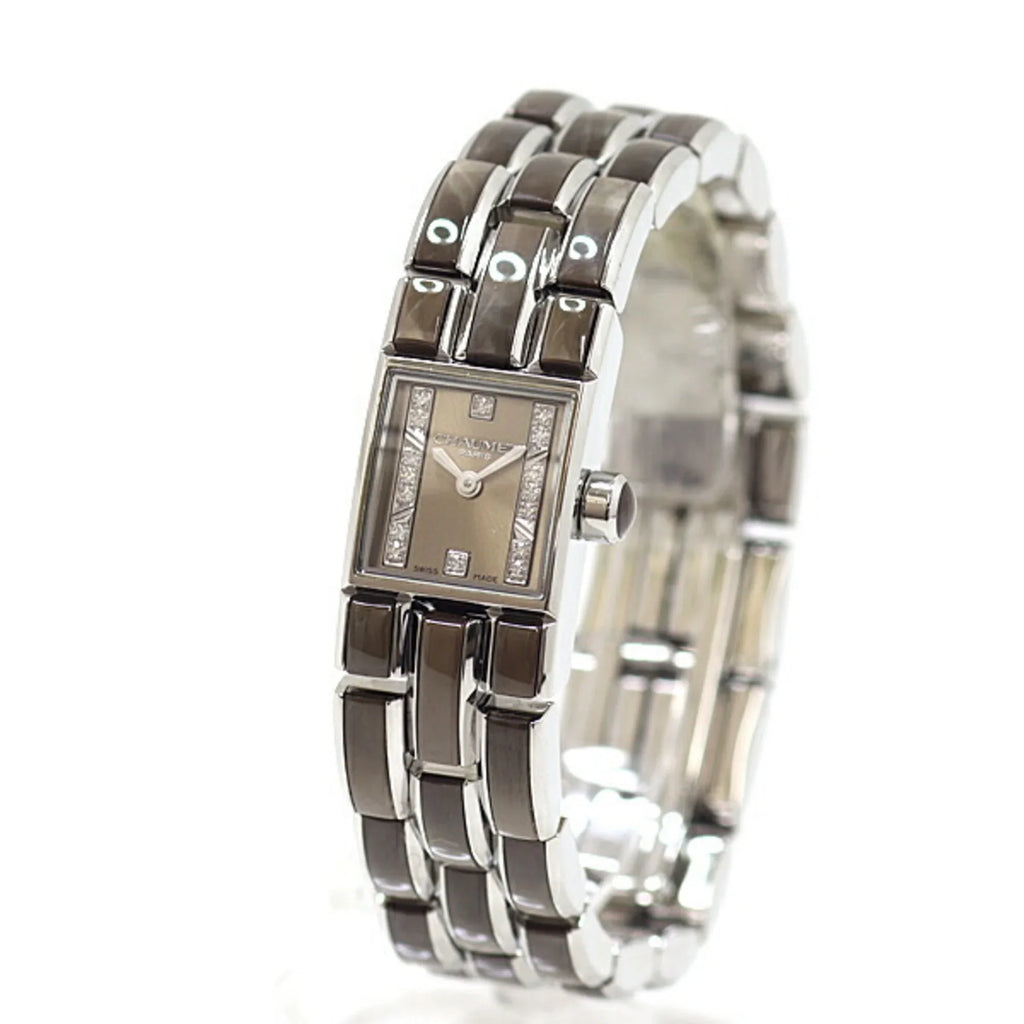 Pre-Owned CHAUMET Ladies Watch Kaysis Lumiere Crystal W19616-34B Quartz Brown Dial (Good)