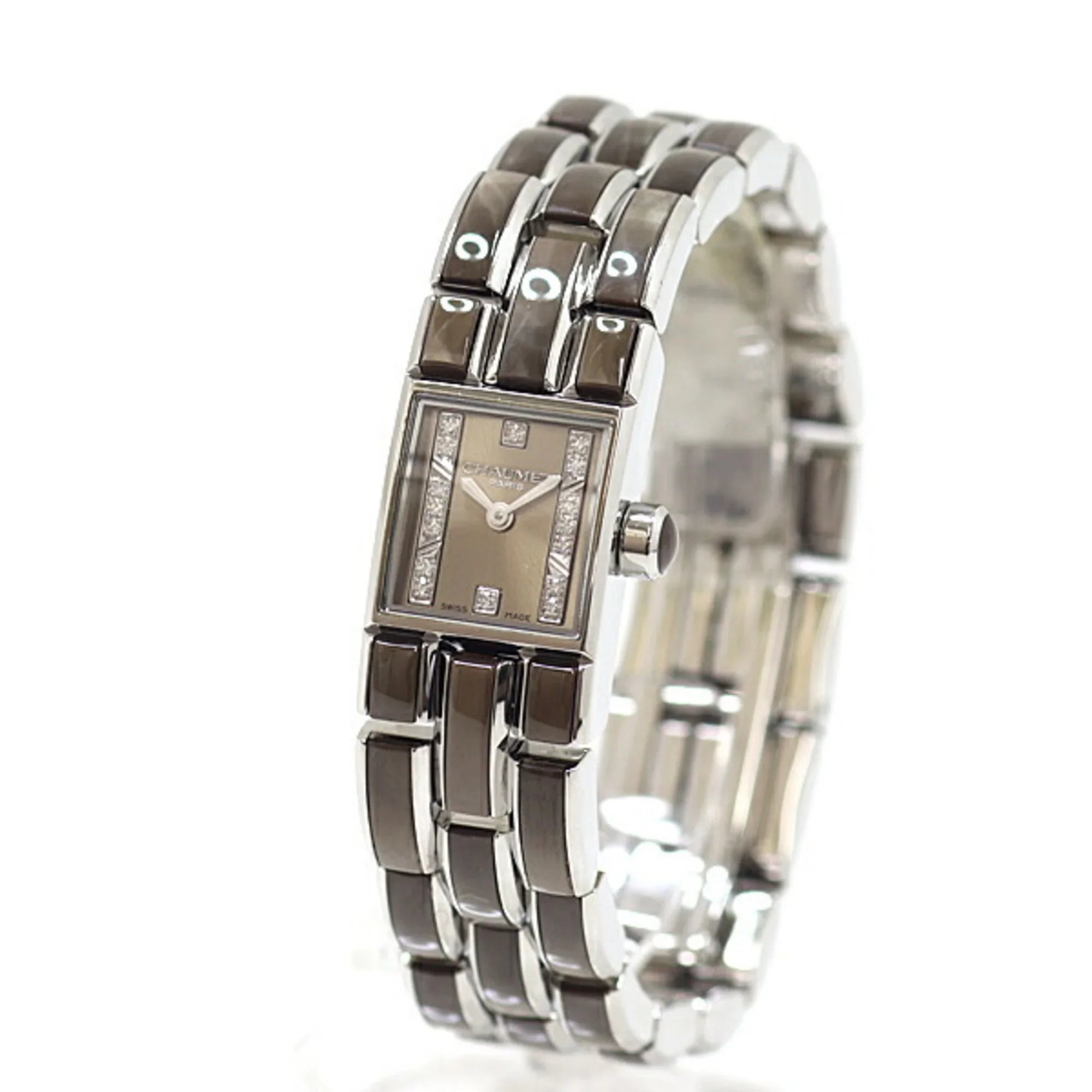 Pre-Owned CHAUMET Ladies Watch Kaysis Lumiere Crystal W19616-34B Quartz Brown Dial (Good)