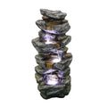 Fithood 40inches High Stacked Simulated Rock Water Fountain with LED Lights