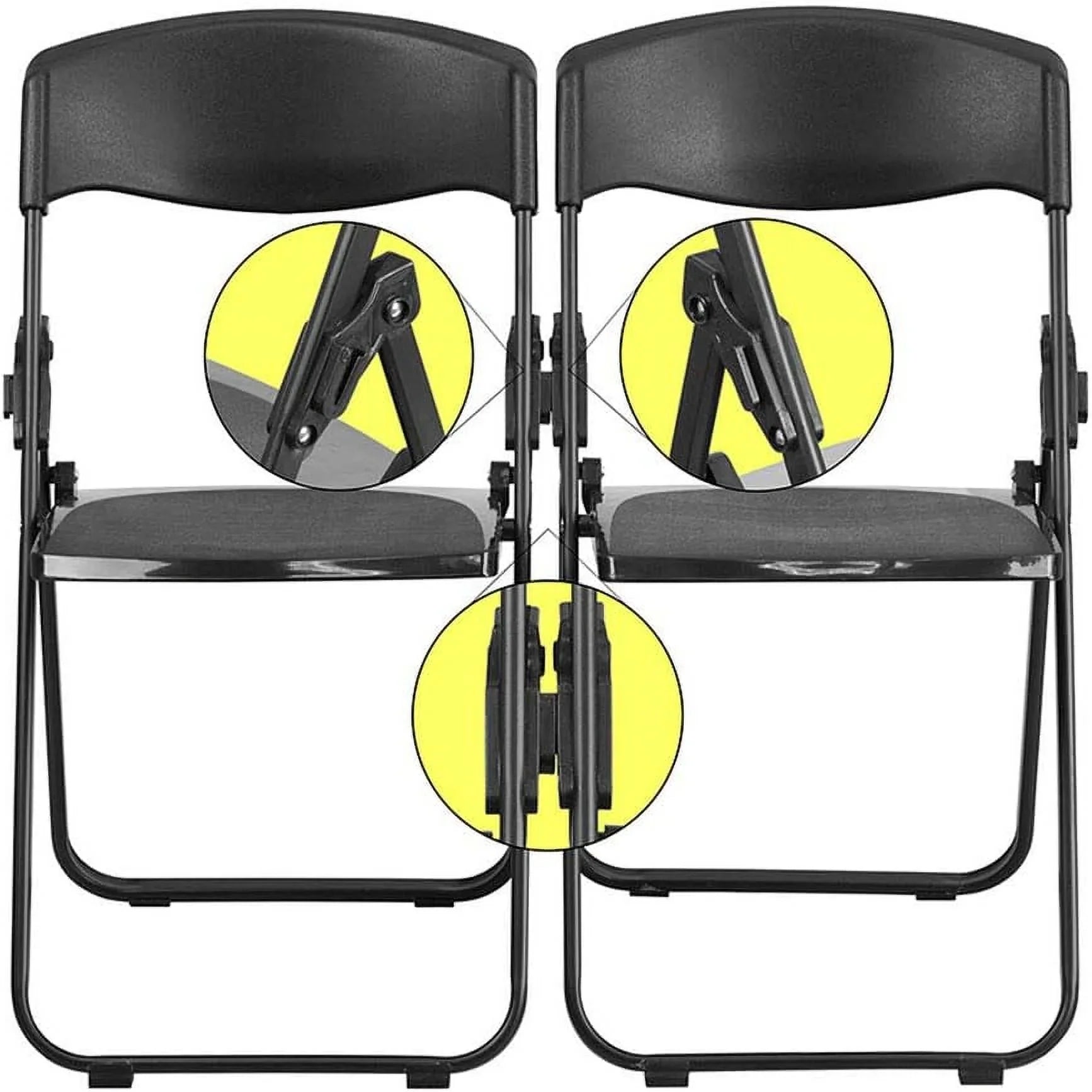 HERCULES Series 500 Lb. Capacity Heavy Duty Black Plastic Folding Chair With Built-In Ganging Brackets