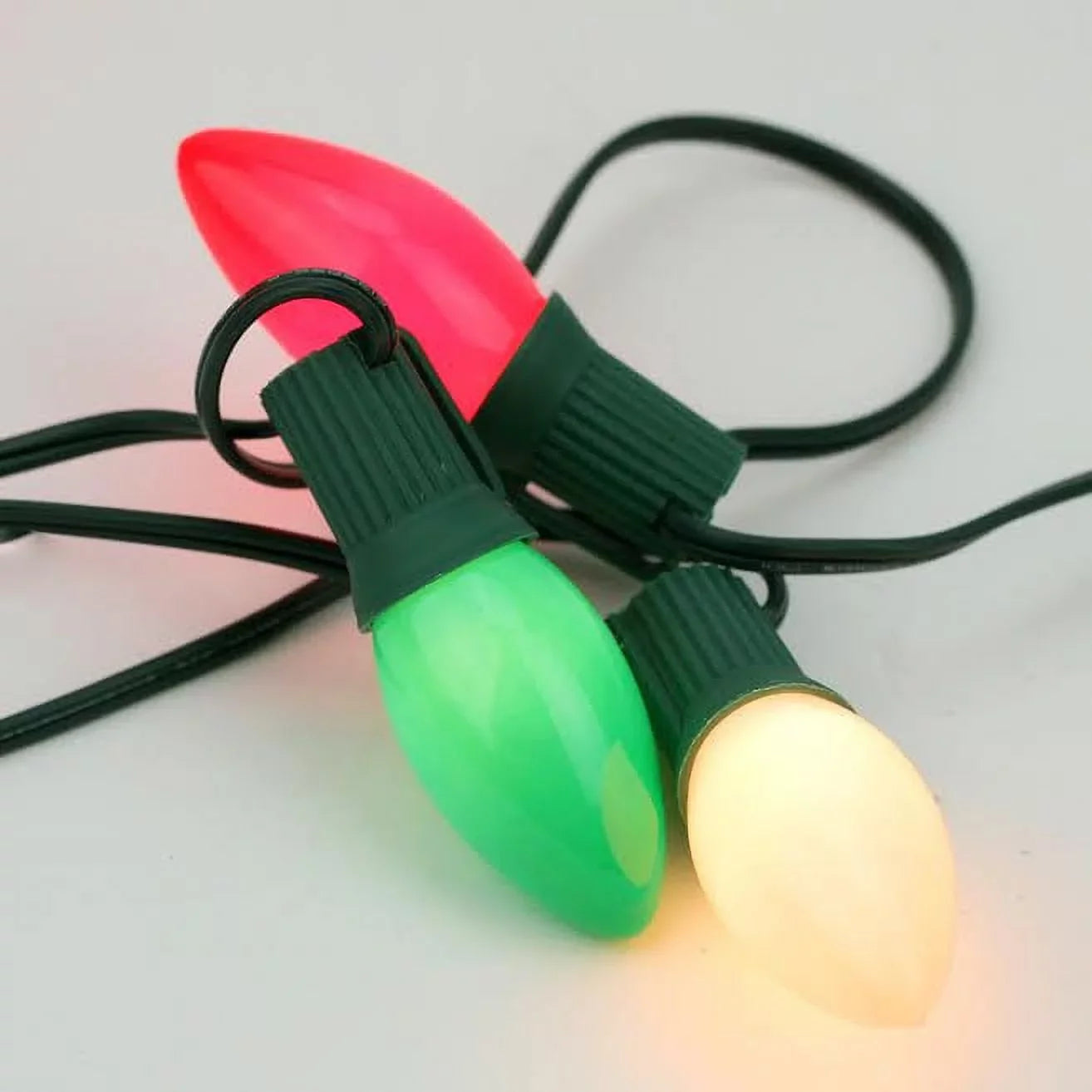 Northlight 25ct C9 Christmas String Lights Green/Red - 24' Green Wire