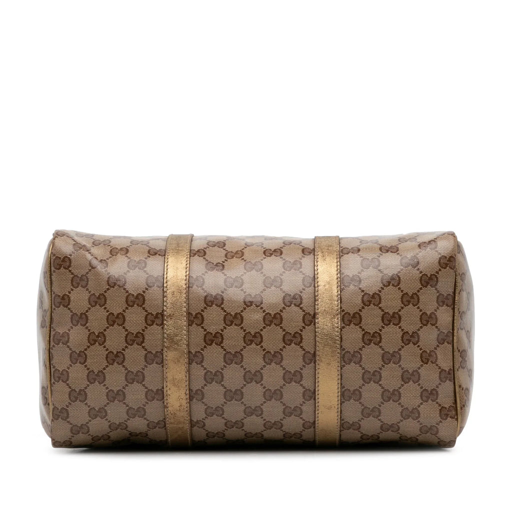 Pre-Owned Authenticated Gucci GG Crystal Joy Satchel Coated Canvas Fabric Brown Unisex (Fair)