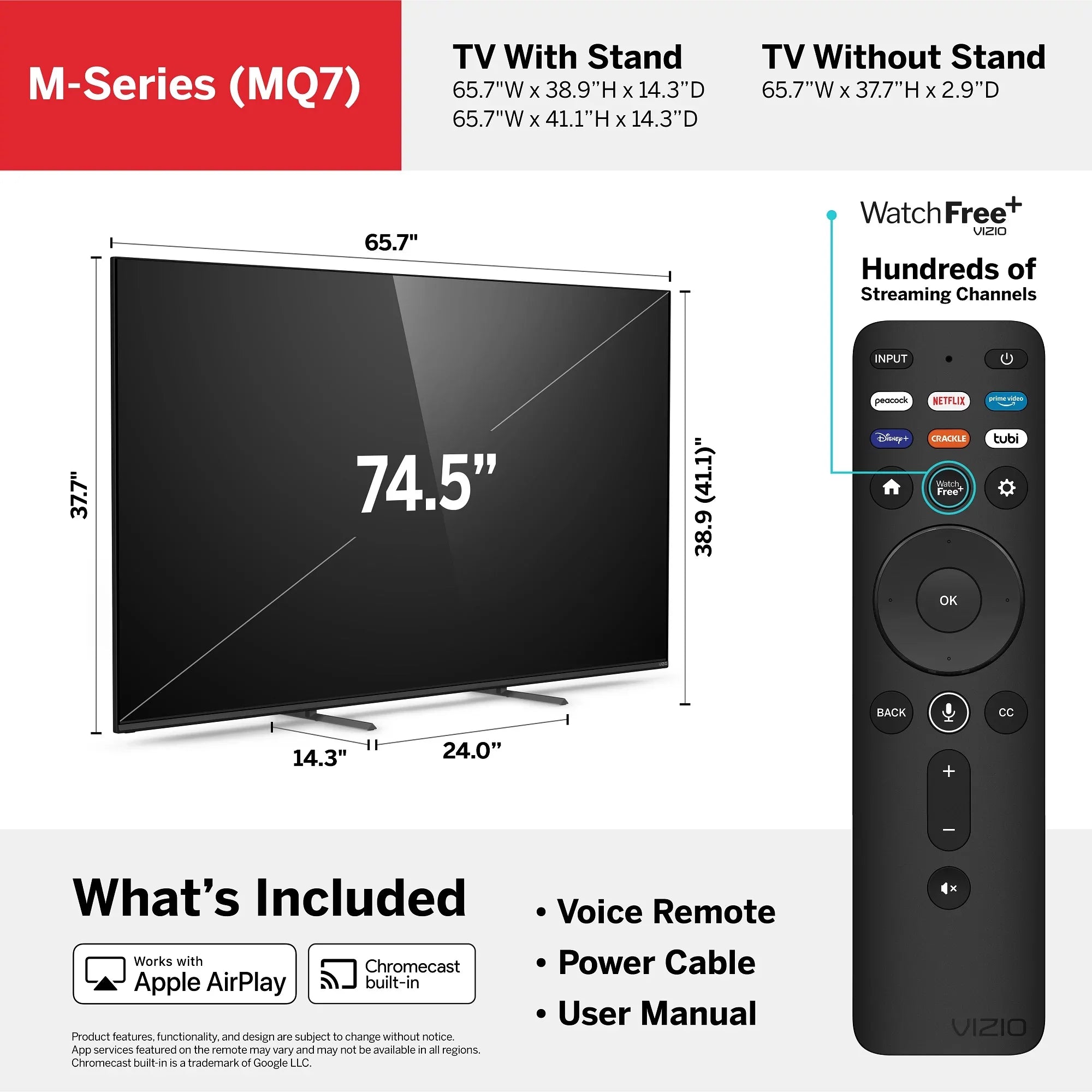 VIZIO 75" Class M7 Series 4K QLED HDR Smart TV M75Q7-J03