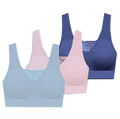 Delta Burke Seamless Padded Comfort Bra w/Removable Pads-3-Pack 2X - Fits 38D/DD Thru 40C/D