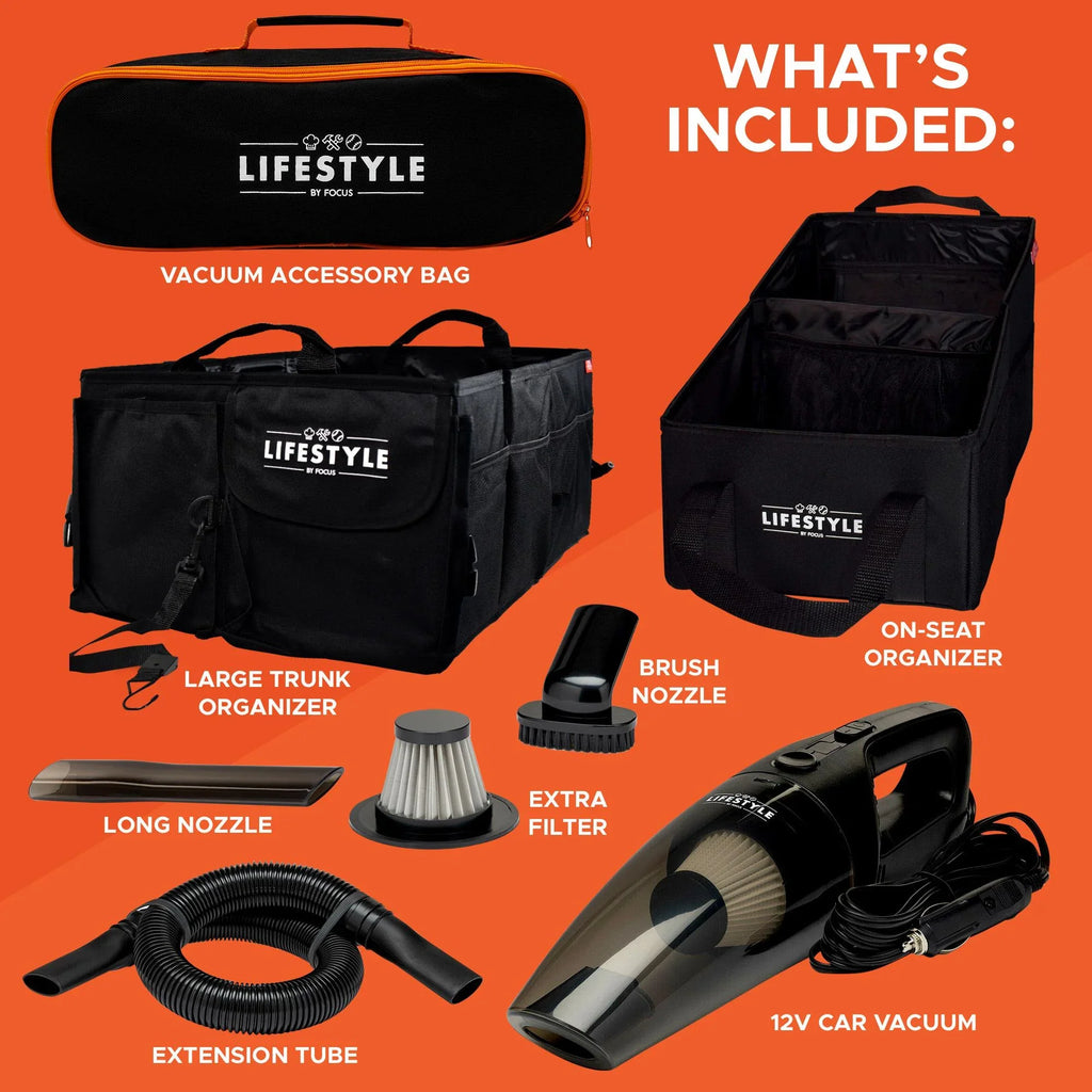 Lifestyle by Focus Car Organizer and Vacuum Set