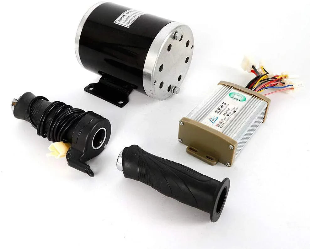 Electric Motor 800W 36V Electric Bike Scooter Motor Engine Unite Motor Brushed Speed Motor Controller Throttle Grip Kit for Trycicle Bicycle E-Scooter Go Kart E-Bike EVO Scooter Extreme Scooter
