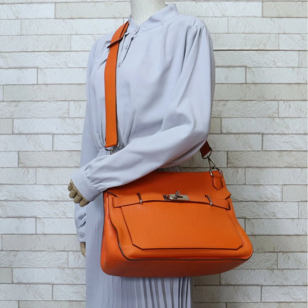 Pre-Owned Hermes Gypsière 34 Shoulder Bag Taurillon Clemence Orange Women's HERMES BRB10010000013133 (Good)
