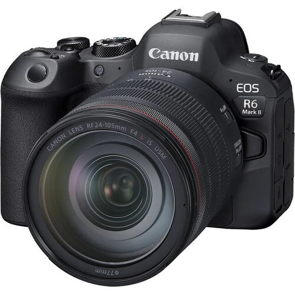 Canon EOS R6 Mark II Mirrorless Camera with 24-105mm f/4 Lens (5666C011) + 64GB Memory Card + Case + Corel Photo Software + LPE6 Battery + External Charger + Card Reader + More