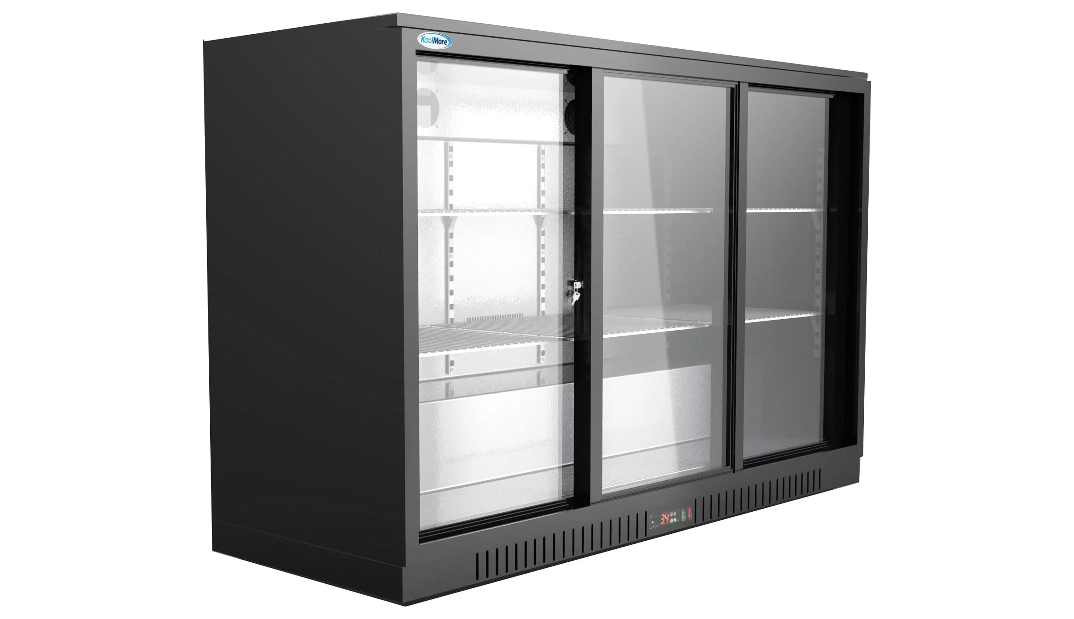 KoolMore 35 in. Three-Door Back Bar Refrigerator – 11.3 Cu. Ft.