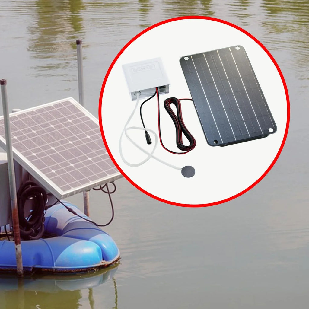 Colaxi Solar Air Pump,Aquarium Air Pump Oxygenator Silent Eco Friendly,6V Solar Pond Aerator Solar Powered Pond Pump for Hydroponics