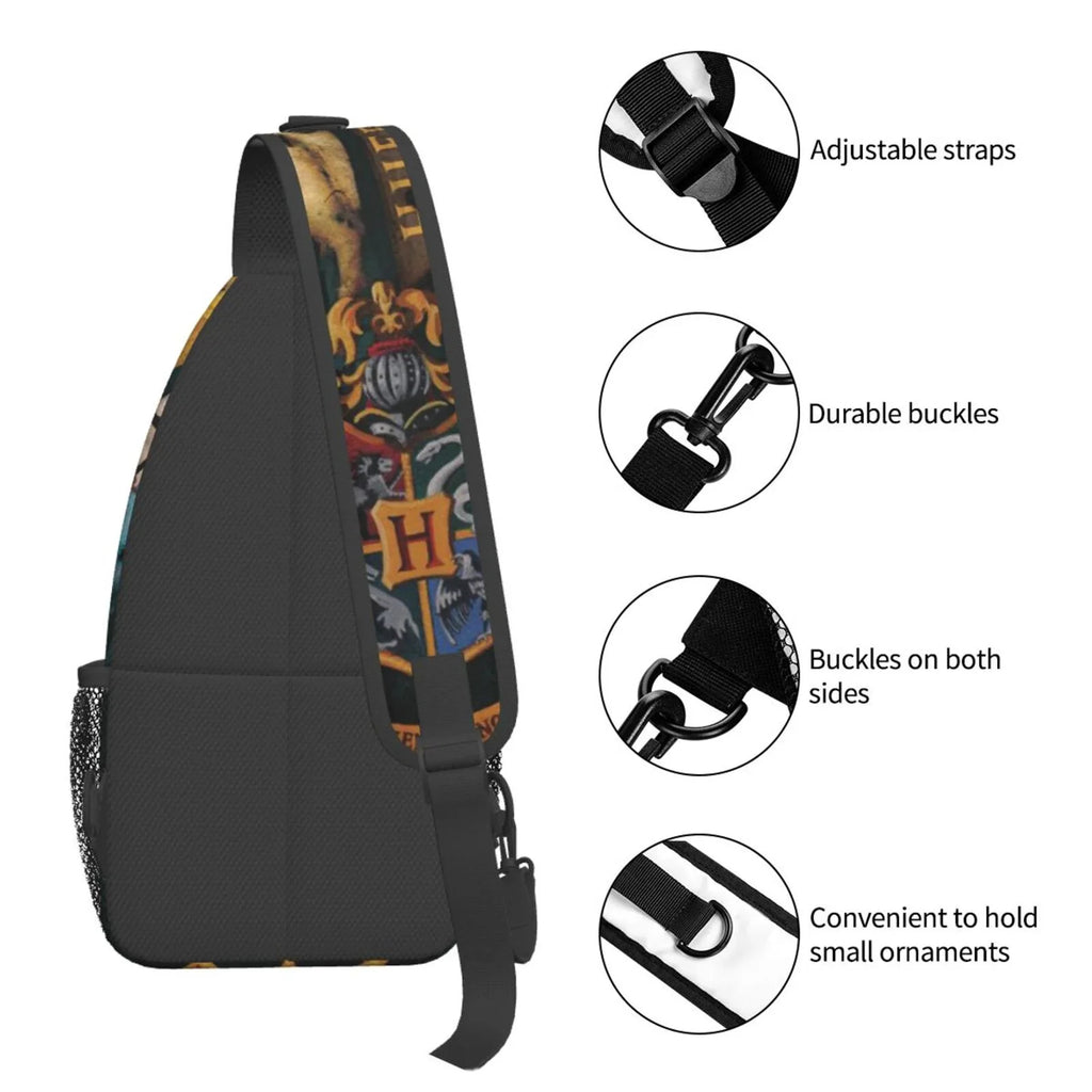 Harry Potter Hogwarts Sling Bag Crossbody Backpack Chest Bags Diagonally Travel Daypack For Women Men Adults Teen