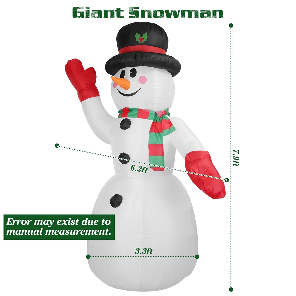 iMountek 7.9ft Christmas Inflatable Giant Snowman, Holiday Blow Up Yard Decoration, Huge Light Up Snowman for Holiday Party Garden Yard Lawn Winter Decor