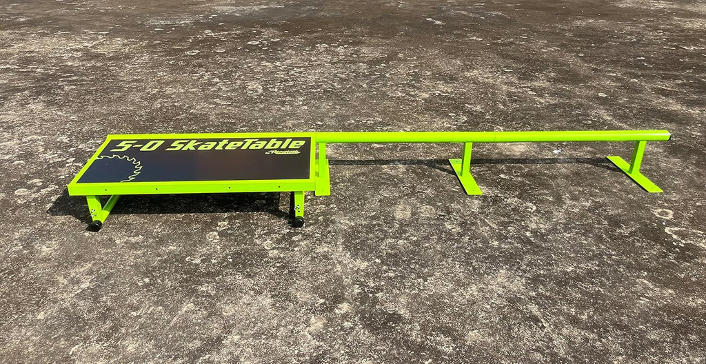 Ramptech 5-0 Skate Table (2' Wide x 4' Long) - Weatherproof, Heavy-Duty Indoor and Outdoor Skateboard Ramp - Portable, Modular, Expandable, Connectable Skateboard ramp